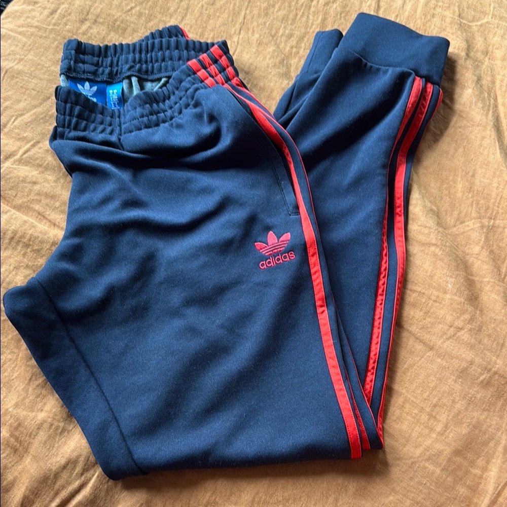 Vintage Adidas  Navy and Red Track Pants
